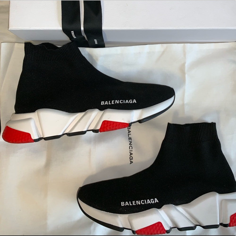 BALENCIAGA Speed mid-top woven sneakers